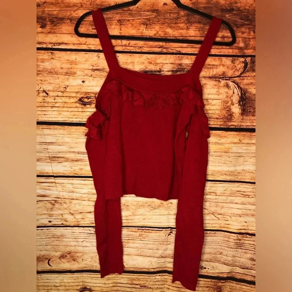 Cold Shoulder Ruffle Top - Picture 7 of 12